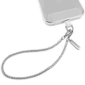 lot 6174 image: WaiYukllic Phone Charm Strap Metal Chain Wristlet for iPhone case Hands-Free Phone Wrist Strap with 2 Tether Tabs Anti Theft strap for Women and Girls Travelling and Parties(Silver)