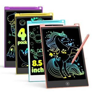 lot 6178 image: TECJOE 4 Pack LCD Writing Tablet, 8.5 Inch Colorful Drawing Board, Kids Travel Games Activity Learning Toys, Birthday Gifts for 3-8 Year Old Boys Girls Toddlers Preschooler