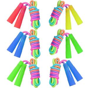 lot 6190 image: Elcoho 6 Pack Rainbow Jump Rope Set Jumping Ropes Physical Education Skipping Rope