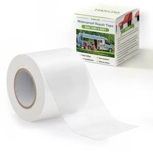 lot 6213 image: TIANLDD Waterproof Repair Tape for Fabric,RV Awning,Boat Covers,Tents,Tarp,Heavy Duty Outdoor Repair Patch - 3.3IN x 30FTTransparent