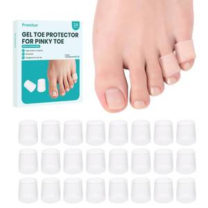 lot 6216 image: Promifun 24 Pack Pinky Toe Protector � Silicone Toe Sleeves for Corns, Blisters, Nail Loss, and Hammer Toes � Soft Gel Toe Covers for Pain Relief and Friction Protection
