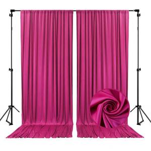 lot 6218 image: 10 x 10 Feet Fuschia Backdrop Curtain for Partie, Background Curtains for Photoshoot, Birthday, Wedding, Halloween, Thanksgiving, Christmas, New Year Party Decorations 5Ft x 10Ft, 2 Panels