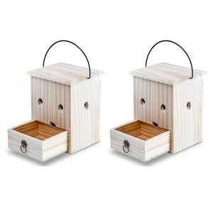 lot 11859 image: Carpenter Bee Traps for Outside 2PACK� Durable, Weather-Resistant, Eco-Friendly Wooden Wasp Trap for Outdoor Use