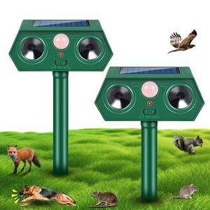 lot 11877 image: 2026 Upgraded Solar Ultrasonic Animal Repellent Sonic Deer Repellent Devices Cat Repellent Outdoor with Motion Sensor Dog Deterrent Keep Raccoon Squirrel Rabbit Away from Yard Lawn Garden 2 Pack