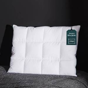lot 11882 image: Three Geese Ultra Thin Flat Goose Down Feather Pillows for Sleeping Standard Size, 2.5in Height, 100percent Cotton Cover, Ultra Slim Hotel Collection Bed Pillow for Stomach, Back Sleeper, 18x26 in.