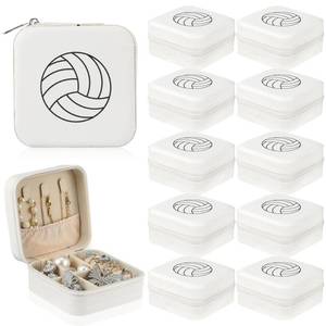 lot 11897 image: Yeyeplum 12 Pcs Volleyball Gifts for Team Bulk Volleyball Jewelry Box Small Portable Case for Team Coach Supplies(White)