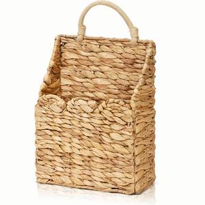 lot 11903 image: badashun Wicker Hanging Baskets Scalloped Wall Baskets Decor Handmade Woven Hanging Basket Foldable, for Front Door Home Garden Pantry Farmhouse Rustic Decor