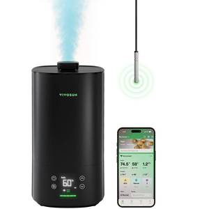 lot 11912 image: VIVOSUN AeroStream H05 Intelligent Wi-Fi Humidifier, 1.32 Gal  5 L Humidifier with Temp and Humidity Probe, Smart Remote Control, Designed for Growers (Used)