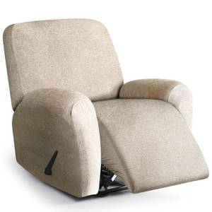 lot 11913 image: maycelon Recliner Chair Covers 4 Piece Stretch Couch Covers Recliner Slipcovers Couch Furniture Protector with Stripe Jacquard Sofa Cover Washable for Pets (Khaki)