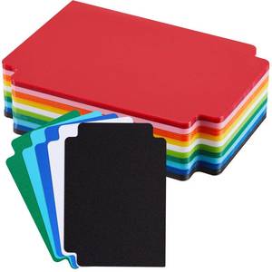 lot 12250 image: Suilung 50 Pcs Trading Card Dividers Plastic Card Dividers, Frosted Separator with Tabs Standard Vertical Compatible with Games Sports TCG, 2.7 x 3.8 Inches (Multicolor)