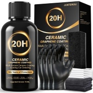 lot 12259 image: 20H Professional Graphene Ceramic Coating for Cars Car Detailing Kit, 10 Years Protection, Hydrophobic, Scratches and UV Resistant, High Gloss Finish, Easy Application, 70 ml (Used)