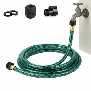 lot 12260 image: Garden Hose Durable for Patio Cleaner Heavy Duty 15 FT 12 Inch PVC Hose with GHT Fittings for High-Pressure Watering Tasks