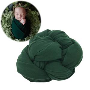 lot 12262 image: Zeroest Newborn Photography Outfits Props - Stretch Wraps for Baby Boys and Girls - Photoshoot Posing Wrap Blanket (Dark Green)