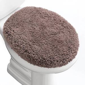 lot 12275 image: Baahrnom Luxury Soft Microfiber Toilet Lid Cover Machine Washable Solid Toilet Seat Cover 17.5in x 15in Adjustable Rubber Backing Fits Most 16-17.5in L x 14-16in W Round Oblong and Elongated Toilet Seat