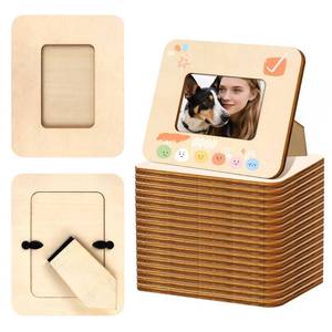 lot 12287 image: VOKOY 20 Pack Small Wooden Picture Frames for Crafts, 2in x 3in Photos DIY Wood Picture Frame Mini Unfinished Standing Photo Frames Crafts Wood Decorate for Fatherfts Day Wedding Party Gifts