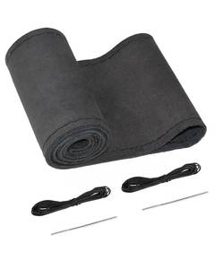 lot 12295 image: Belinous Suede Leather Steering Wheel Cover, DIY Stitch-On Steering Wheel Wrap with Needle and Thread, Non-Slip and Sweat-Absorbing, Universal Fit for 13.75-16 Inch (Size M4, Black)