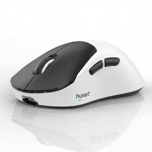 lot 12300 image: hunart H6 49g Wireless Mouse, Bluetooth and 2.4GHz Rechargeable Mouse, Lightweight Silent Ergonomic Mouse with USB-C Charging, Portable Right-Hand Office Mouse for Laptop, PC, Mac (Black and White)
