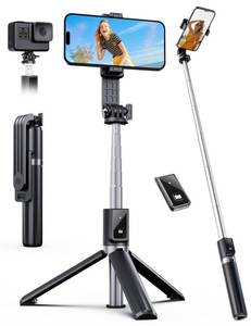 lot 12305 image: ANXRE 41.7in Extendable Selfie Stick with Wireless Remote, Compact and Portable for Travel, Compatible with iPhone Samsung Android Smartphones