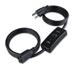 lot 12306 image: Evenpop Long Extension Cord with Switch OnOff 3 Prong 18 AWG 6.56 FT Indoor Power Cord for Indoor Use - Black