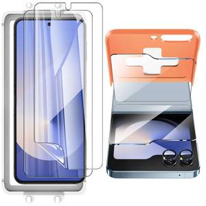 lot 12310 image: WYQLTD 2 Sets 6 Pack Screen Protector for Samsung Galaxy Z Flip 6  Z Flip 7 FE, Internal Flexible TPU Film  Outer Tempered Glass Film  Metal Camera Lens Protector, Anti-Scratch, No Bubbles