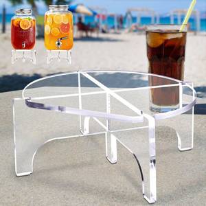 lot 12316 image: BESHIGH Acrylic Beverage Dispenser Stand Only, Fit Max 8.7 Inch Glass Drink Dispenser and Water Jug Holder, Plant Stand, Cake Display Stand for Parties and Catering Events
