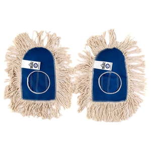 lot 12322 image: Nine Forty Industrial Strength Ultimate Cotton Floor Dust Mop Wedge Refill  Commercial Cleaner Mop Head Replacement - 2 Pack