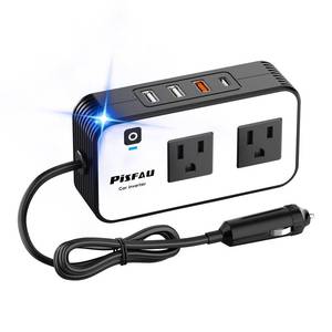 lot 12327 image: 200W Car Power Inverter, PiSFAU DC 12V to 110V AC Car Plug Adapter Outlet with 20W USB-C USB-Fast Charger(18W)  4.8A Dual USBcar Charger for Laptop