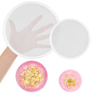 lot 12354 image: 2 PCS Thickened Coaster Resin Mold, 7.5 Inches and 5.5 Inches Silicone Mold for Epoxy Resin Casting, DIY Coasters, Bowl Mats, Candle Holders, Home Decoration