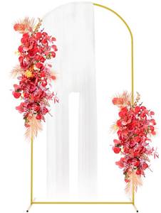 lot 13654 image: Fomcet 7.2x4FT Metal Arch Backdrop Stand Gold Wedding Arched Frame for Ceremony Birthday Party Graduation Bridal Baby Shower Anniversary Background Decoration