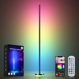 lot 13676 image: OIYN Corner Floor Lamp, RGBICW LED Corner Lamp with 1300lm Smart Modern Floor Lamp,App and Remote Control,Music Sync,Color Changing Standing Lamp for Bedroom Living Room and Gaming Rooms