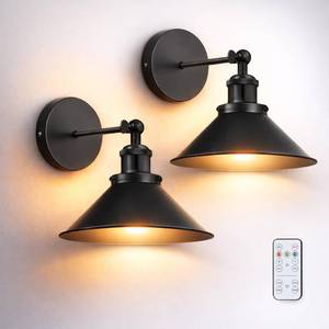 lot 13686 image: Libonfu Battery Operated Wall Sconce Set of 2,Vintage Sconces Wall Decor Set of 2 with Remote,Dimmable Wall Lights for Living Room,Wall Lamp Fixture Indoor Bedroom Farmhouse Gallery Kitchen,Black