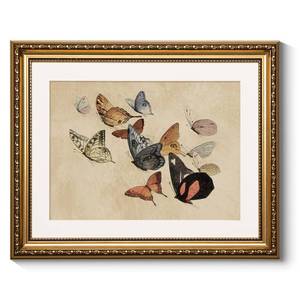 lot 13687 image: ARPEOTCY Vintage Gold Framed Wall Art, Classical Flying Butterflies Paintings, Canvas Prints Artwork with Antique Frame, Victorian Wall Pictures Decor for Living Room Gallery Bedroom, 13x16 inch