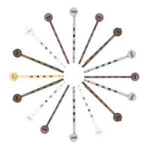 lot 14163 image: arricraft 150 Pcs Hair Bobby Pin, Mixed Color Hair Pin Findings Iron Bobby Pins with 8mm Glue on Pads Hair Pins Findings for DIY Headdress Hair Accessories