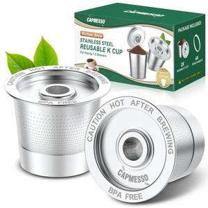 lot 14180 image: CAPMESSO Reusable K Cups Coffee Pods for Keurig 1.0 Stainless Steel Refillable K Cup - Reusable Coffee Filter for Keurig 1.0 Coffee Maker, Permanent, Eco-Friendly, Innovative Design(2 Pack)