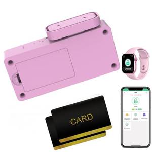 lot 14201 image: Cabinet Lock RFID Card NFC eLinkSmart Hidden Drawer Lock for Girls Women Cupboard Door Kitchen Pantry Furniture Support Phone or Watch App No Drilling Required Pink