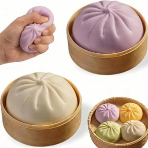 lot 14209 image: 2PCS Squishy Dumpling Mystery Dumpling Squishy, Dumplings Toy for Stress Relief, Large Squeeze Dough Ball Stress Relief Toy for AdultsWhite and Purple