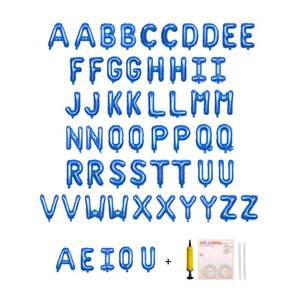 lot 14216 image: Jolixiraz 58 PCS Letter Balloons Alphabet Letters 2 Sets A- Z and 1 Sets AEIOU 16 - Inch Mylar Foil Balloons Set for WeddingBirthdaysAnnivsGrads party Decoration Banner Custom Phraseblue