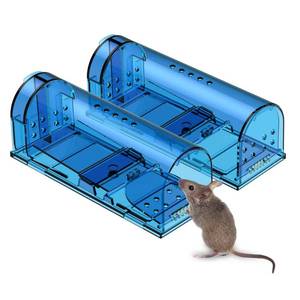 lot 14225 image: Reusable 2-Pack Humane Mouse Trap - Catch and Release No-Kill Rodent Traps for Indoors and Outdoors - Safe for Children and Pets - Reusable Mouse Catcher for Kitchen, Pantry and Garage Blinc (Blue)