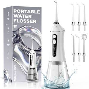 lot 14244 image: Water Flosser for Teeth Cleaning and Flossing, 5 Modes Rechargeable Cordless Oral Irrigator 320ml Water Tank Teeth Cleaner, IPX7 Waterproof Portable Electric Dentel Flossers for Home and Travel,White