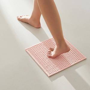 lot 14253 image: TYUU Small Bathroom Rugs, Non Slip Washable Bath Rugs Super Absorbent Bathroom Rug Thin Quick Dry Low Pile Bath Mats, Pink 12inx12in