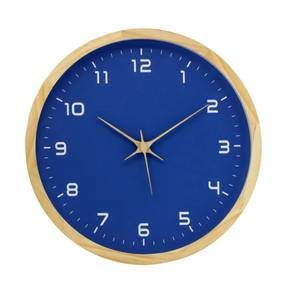 lot 14261 image: MEIRED Wooden Wall Clock 12 Inch Silent Non Ticking Wall Clocks Battery Operated Wood Analog Retro Round Clock Decorative for Kitchen,Home,Living Room,Classroom, Log Blue