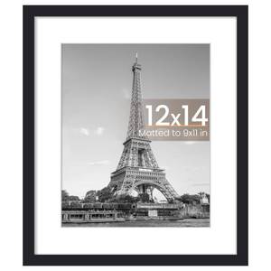 lot 14266 image: upsimples 12x14 Frame, Display Pictures 9x11 with Mat or 12x14 Without, Wall Hanging Photo Frame, Black, 1 Pack