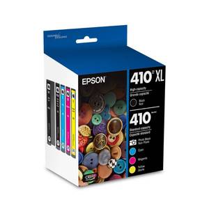 lot 14267 image: (Black and Cyan Only) EPSON 410 Claria Premium Ink High Capacity Black and Standard Color Cartridge Combo Pack (T410XL-BCS) Works with Expression XP-530, 630, 640, 7100, 830