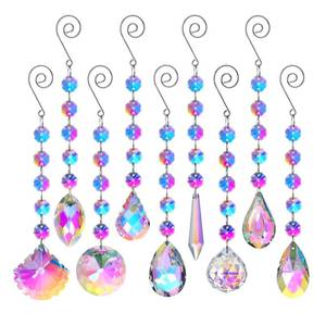 lot 14268 image: HDCRYSTALGIFTS 9 Pack Crystal Prisms Suncatchers, Rainbow Hanging Crystals Sun Catchers Indoor Windows, Colorful Beads Chains for Home Christmas Tree Decor