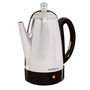 lot 19300 image: West Bend Classic 12-Cup Coffee Percolator with Cordless Serving  in Stainless Steel (54159)