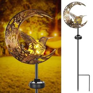 lot 19303 image: VIHOSE Solar Hummingbird Outdoor Lights Waterproof Moon Garden Stake Lights Warm White LED Decorative Pathway Lighting for Yard, Lawn, Gifts for Mom, Women and Gardening Lovers