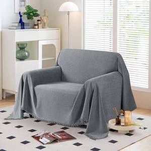 lot 19365 image: KinCam Couch Covers for 3 Cushion Couch Sofa Cover Washable Sectional Couch Cover for Dogs Tassel Sofa Blanket Cover Pet Friendly Soft and Durable for Most Furniture(71in x 134in, Grey)