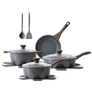lot 19378 image: SENSARTE Nonstick Cookware Set 13-Piece, Non Stick Pots and Pans Set with Swiss Granite Coating, Healthy Kitchen Cooking Set, Stay-Cool Handles, Induction Compatible, PFOAPFOS Free