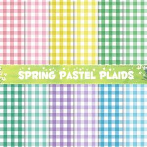 lot 20081 image: 60 Sheets Pastel Buffalo Plaids Scrapbook Paper, 12 Different Color Spring Pastel Plaids Patterns Craft Paper for Easter Spring DIY Card Making Photo Album Journal Decor, 8.3x5.7ftft (Open Box, May Be Missing Pieces)