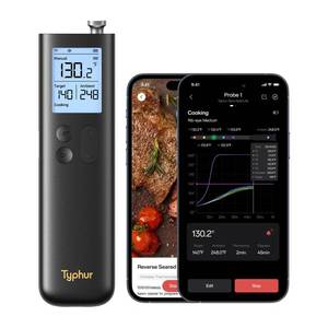 lot 20088 image: Typhur Sync Gold Wireless Meat Thermometer, Enhanced 10X Sub-1G Signal and Stability, WiFi Unlimited Range, 6 Sensors, Bluetooth Meat Thermometer for BBQ, Oven, Smoker, Grill, Air Fryer, Gen2